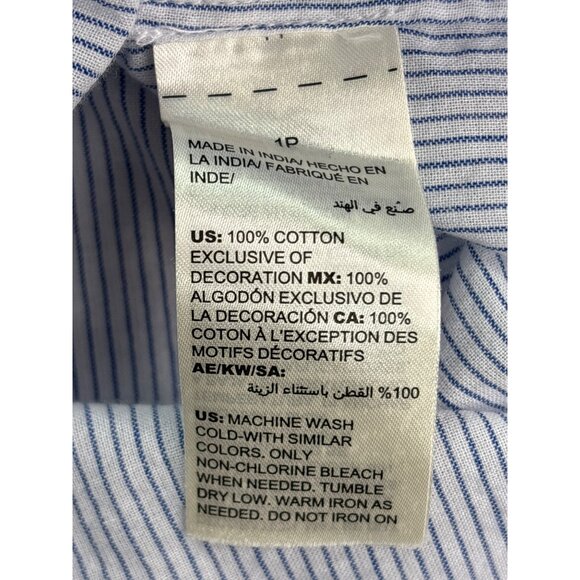 Chico's Womens Boho Embroidered Tassel Tunic Top Size M Petite Pinstripe Cotton - Picture 10 of 11